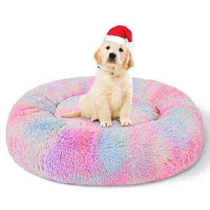 Calming Dog Bed for Small Dogs, Fluffy Soft Cozy Cat Bed, Faux Fur Anti-Anxie... - Picture 1 of 6