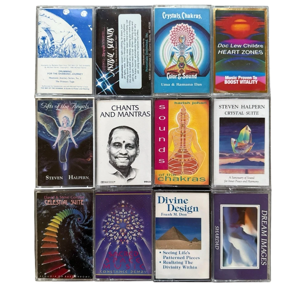 12x NEW AGE Cassette Tape Lot: Rare Relaxation Meditation Reiki Chants Spiritual - Image 1 of 4