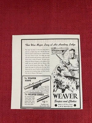 Винтажная 1945 печатная реклама Weaver Scopes & Weaver Chokes основная длинная реклама - Изображение 1 из 3