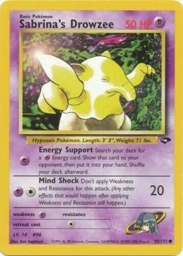 Sabrina's Drowzee 95/132 Gym Challenge Unlimited Vintage 2000 Pokemon Card - Image 1 of 1
