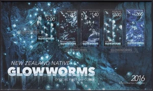 NEW ZEALAND 2016 Native Glowworms, Set of 4 on FDC - Picture 1 of 1