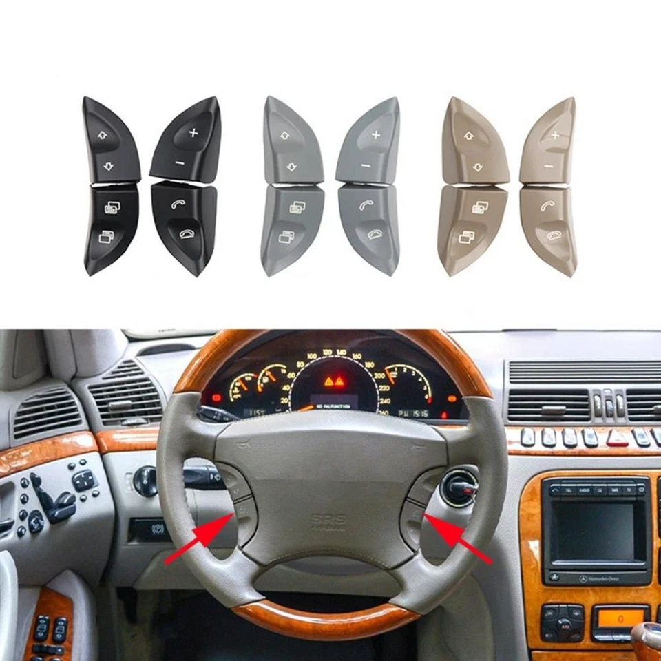 New Steering Wheel Control Button Cover for Mercedes-Benz W220 S-Class 1998-2005 Foto 1 de 4