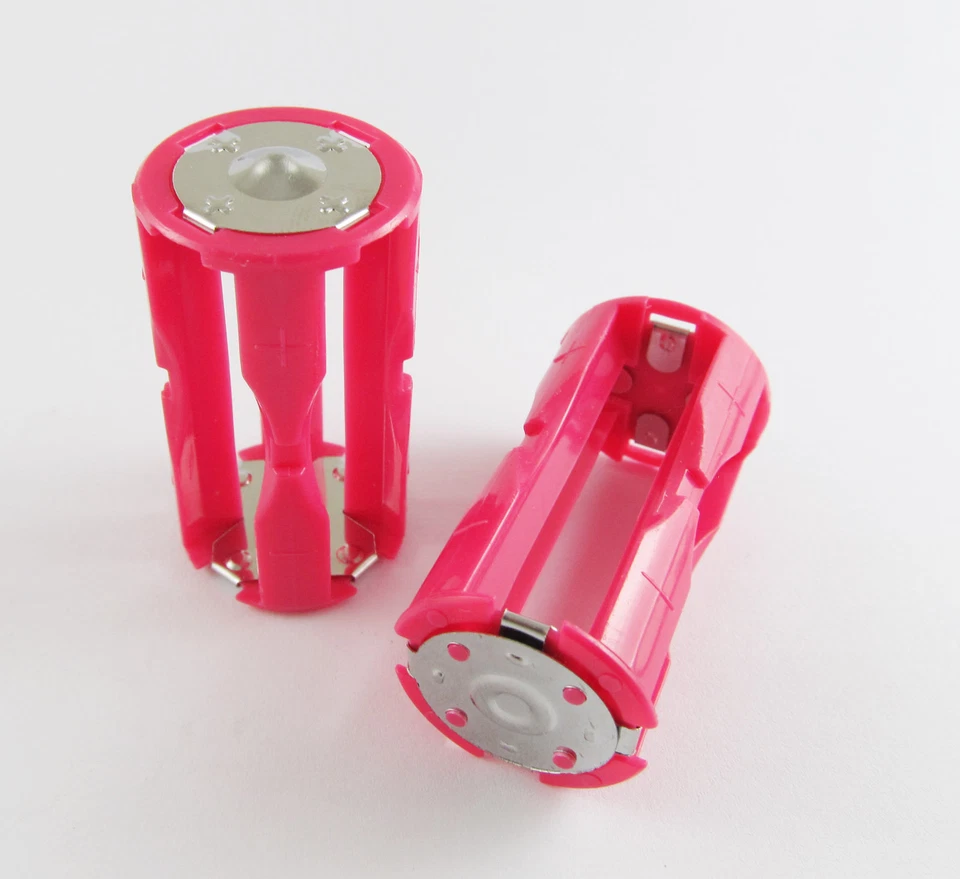 Red Parallel Adapter Battery Holder DC 1.5V Case Box Convert 4X AAA To 1 C Size - Image 1 of 3