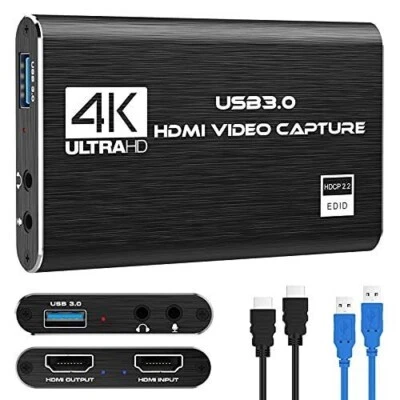 4K Audio Video Capture Card, Full HD, HDMI USB 3.0 Video Capture Device - Image 1 of 4