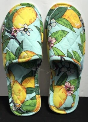 VERA BRADLEY LEMON GROVE WOMENS SCUFF SLIPPERS Travel SIZE S (5-6) NWT - Imagem 1 de 3