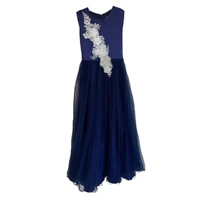 Trish Scully BELLA FIORE GOWN NAVY Dress Girls size 14 - Picture 1 of 7