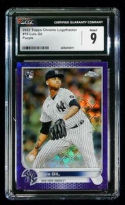 2022 Topps Chrome Purple Logofractor #10 Luis Gil RC 246/250 CGC 9 MINT Yankees - Picture 1 of 2