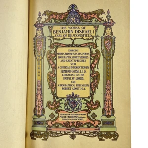 CONTARINI FLEMING: A PSYCHOLOGICAL ROMANCE by BENJAMIN DISRAELI 1904 vol. 2 - Picture 1 of 12