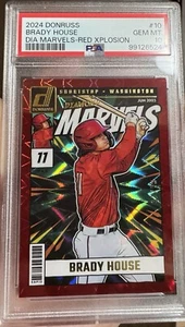 2024 Donruss Brady House #10 Diamond Marvels - Red Xplosion /99 - PSA 10 GEM MLB - Bild 1 von 3