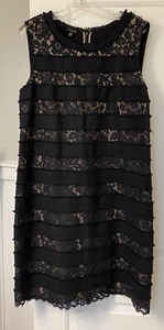 Nwt Talbots Missy 16 Black Lace Front Sleeveless Dress - Picture 1 of 2