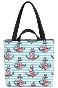 Anker Blumen Maritim Tasche Seereise Ostsee Nordsee Segeln Boot Wellen Strand S - Bild 1 von 5
