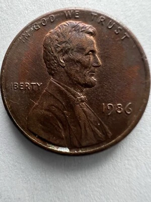 Lincoln Penny 1986 sin como nuevo varios errores roto L, errores en el anverso, reverso. Foto 1 de 4