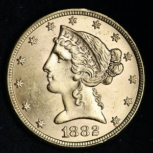 1882 Gold $5.00 Liberty Head Half Eagle CHOICE BU *UNCIRCULATED* MS E300 KMST - Picture 1 of 2