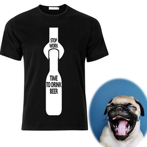 Work Beer Funny Quote Men Woman Unisex T Shirts Graphic TEE Top Clothes Gift - Picture 1 of 3