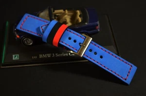 PULSERA RELOJ 22 20 18MM BMW II PIEL AUTÉNTICA NUBUK HECHA A MANO RACING BAND MA STRAP - Imagen 1 de 10