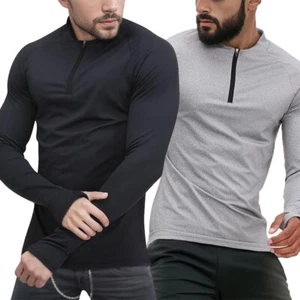 Men's Cycling Top Long Sleeve Breathable Quick Dry  Sport Sun Protection Shirts - Picture 1 of 16