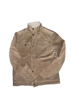 Chaqueta Rainforest Para Hombres Mediana Marrón Pana Algodón Exterior Sherpa Forrada Camionero Foto 1 de 4