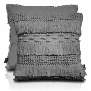 Rocco Zen Tasselled Cotton Cushion stunning Item, 43cmx43cm, 2 Colours - Picture 1 of 3