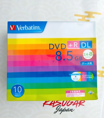 Verbatim DVD+R DL 8.5GB 10-Pack White Inkjet Printable Single-sided - New Sealed - Image 1 of 4