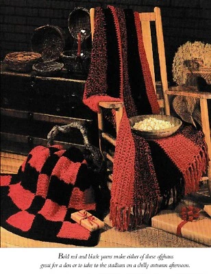 Checkered Afghan - 45" x 65" - 2 Designs - Worsted yarn - Crochet Pattern ONLY - Image 1 of 3