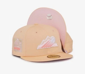 New Era 59Fifty Colorado Rockies -Peaches & Cream Pink Under Brim Hat Club 7 1/4 - Picture 1 of 5