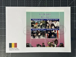 Chad 2021 Large FDC The Beatles Music John Lennon Paul McCartney Ringo 4v - Picture 1 of 1