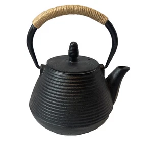 New! Japanese Tetsubin Tea Pot Ceramic In, Ironl Ext. Lid, Strainer,Wound Handle - Picture 1 of 9