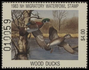 1983 New Hampshire State Duck Stamp Mint Never Hinged. Original Gum. - Picture 1 of 1