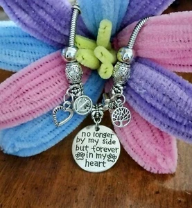 Pet Remembrance, no longer by my side but forever in my heart, Charm Bracelet - Picture 1 of 4
