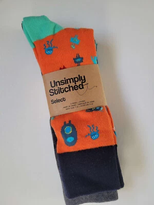 Confezione da 3 calze uomo novità Unsimply Stitched motivo polpo - Immagine 1 di 4