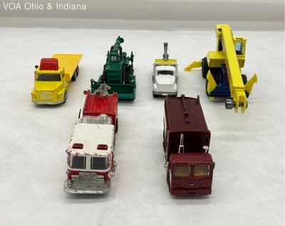Lot Of Various Die Cast Vehicles - Firetruck Bulldozer Garbage Truck Crane MORE - Image 1 of 4