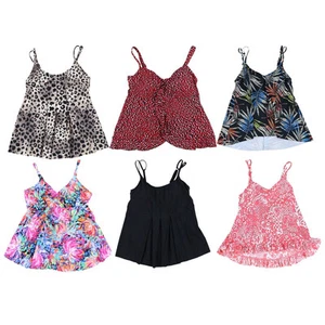 Swim Solutions Womens Tankini Swimsuit Top Stretch V-Neck Bathing Suit Summer - Picture 1 of 13