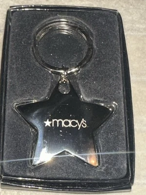 Vtg Macy’s Dept Store Engraved Silver Star Keychain  - Image 1 of 3