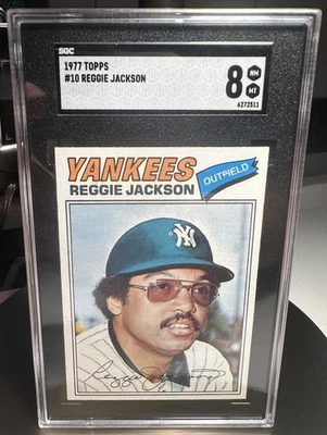 Reggie Jackson 1977 Topps New York Yankees #10 SGC 8 casi nuevo/como nuevo Foto 1 de 2