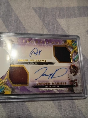 Jayden Daniels Caleb Williams 2024 Topps Inception Rookie RC parche doble automático/99 Foto 1 de 2