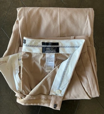 Banana Republic 裤子女式 14 米色 Nova Fides 意大利 Avery 羊毛混纺 — 第 1/4 张图片