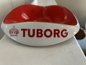 Vintage TUGORG Luneville France Porcelain White Red Hard to Find 7-3/4" - Picture 1 of 8