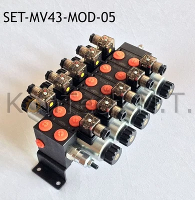 Hydraulic base plate for five valves including solenoid valve 4/3-way DC without DBV - Image 1 of 4