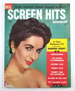 Screen Hits Annual Magazine 1957 Elizabeth Taylor Cover Audrey Hepburn Elvis - Imagen 1 de 12
