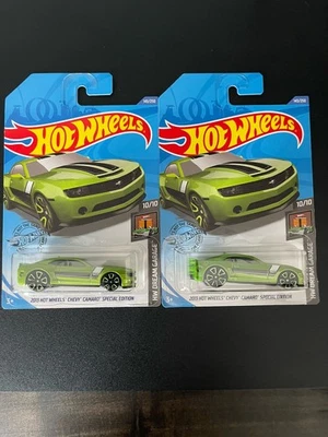 Hot Wheels VHTF REGULAR TREASURE HUNT 2013 CHEVY CAMARO EDICIÓN ESPECIAL Lote de 2 Foto 1 de 4