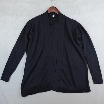 Lululemon Wrap Kimono 100% Merino Wool Wrap Black Size 6 Split Sides - Image 1 of 4