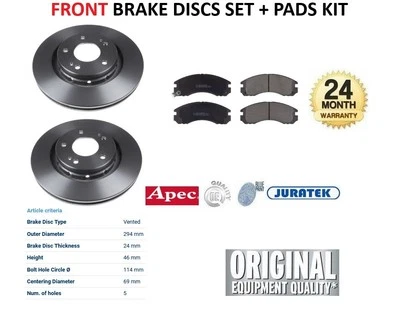 FRONT BRAKE DISCS & PADS for MITSUBISHI OUTLANDER II 2.2 DI-D 4WD 2007-2012 - Image 1 of 4