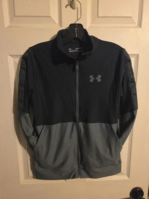 Chaqueta deportiva Under Armour con cremallera completa negra gris para niños jóvenes - talla XL Foto 1 de 3