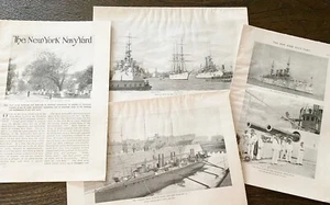 Artículo y fotos impresas de NUEVA YORK NAVY YARD 1898 ~ ¡Acorazados Maine, Iowa, Texas y MÁS! - Imagen 1 de 4