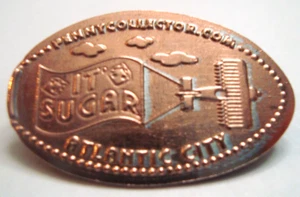 IT'S SUGAR Atlantic City, NJ - Flugzeug & Banner -- länglicher Zinkpfennig - Bild 1 von 1