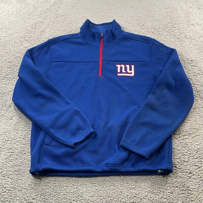 New York Giants Men’s 1/4 Zip Pullover Sweatshirt Sweater Large Blue G-III NFL - Image 1 of 4