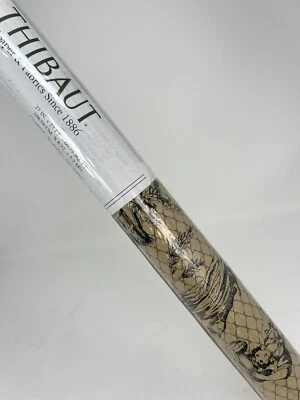 Papel pintado vintage Thibaut retirado sellado #839T9549 doble rollo granja pesca bronceado Foto 1 de 4