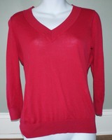 LOFT V Neck Sweater 3/4 Sleeves Womens Size S