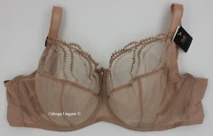 NWT WACOAL 855304 Evocative Edge" Full Figure Underwire Mesh / Lace Bra, Beige - Picture 1 of 7
