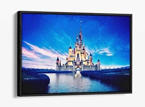 DISNEY CASTLE - FLOTADOR PROFUNDO/EFECTO FLOTADOR ENMARCADO LONA IMPRESIÓN ARTÍSTICA - Imagen 1 de 12